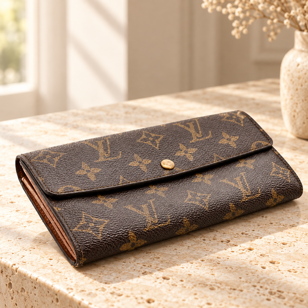 Louis Vuitton Sarah Monogram Long Bifold Wallet – Brown