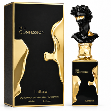 Lattafa His Confession for Men Eau de Parfum Spray – 3.40 Ounce / 100 ml