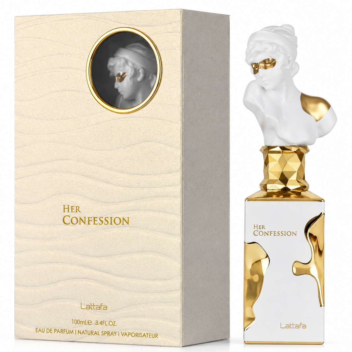 Lattafa Her Confession for Women Eau de Parfum Spray – 3.40 Ounce / 100 ml