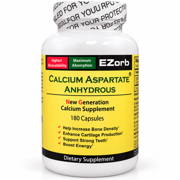 EZorb Anhydrous Calcium Aspartate Supplement for Bone, Joint & Muscle Support – 180 Capsules