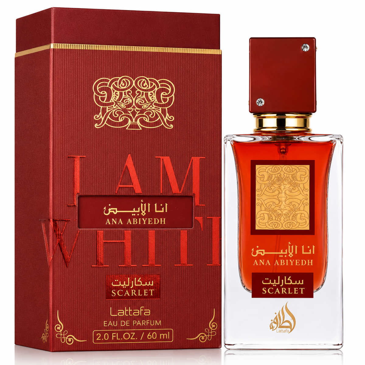 Lattafa Ana Abiyedh Scarlet for Unisex Eau de Parfum Spray – 2.0 Ounce / 60 ml