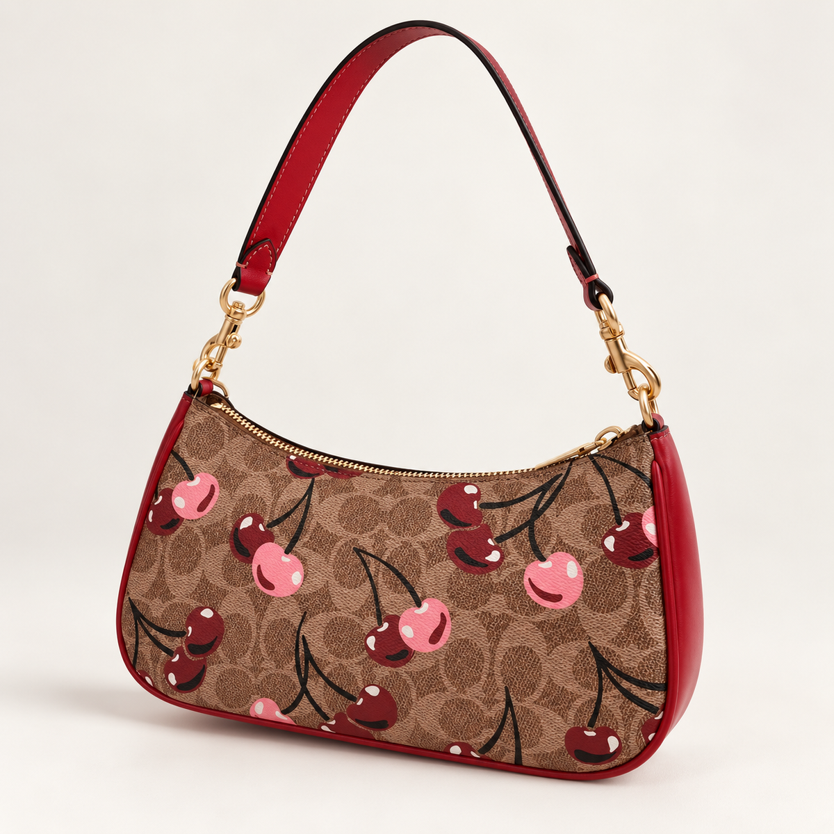 Coach Teri Shoulder Bag in Signature Canvas with Cherry Print – CY694