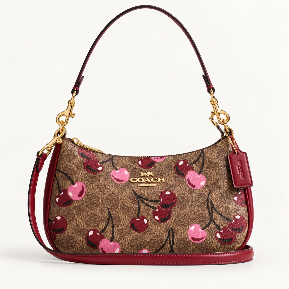 Coach Teri Shoulder Bag in Signature Canvas with Cherry Print – CY694