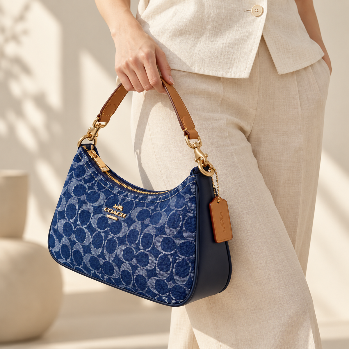 Coach Teri Shoulder Bag in Signature Denim – Denim/Natural, CAF82