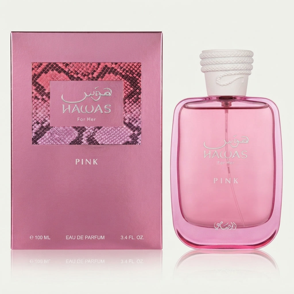 Rasasi Hawas Pink for Her Eau de Parfum Spray for Women – 3.4 Ounce / 100 ml