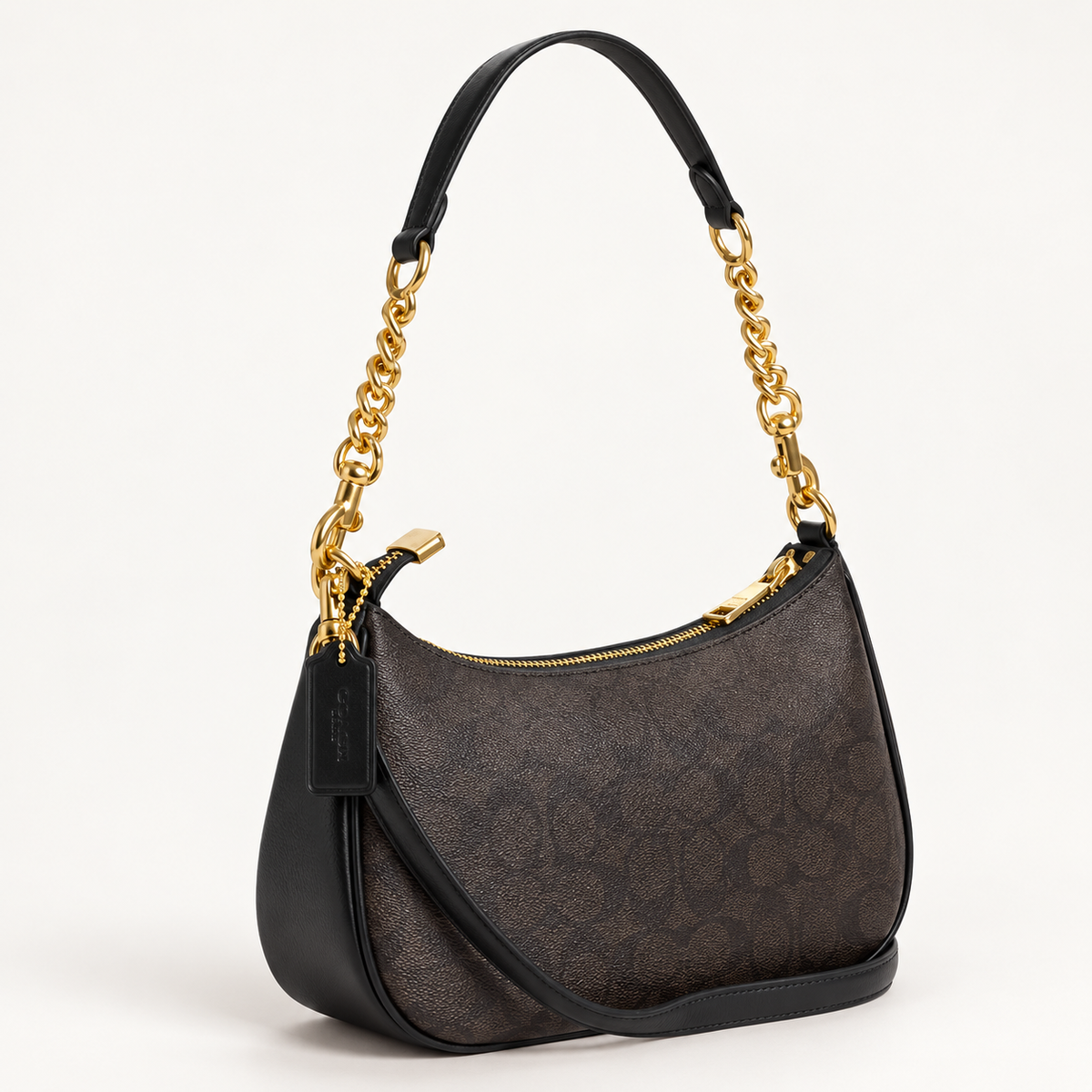 Coach Teri Shoulder Bag in Signature Canvas – Gold/Walnut/Black, CA548