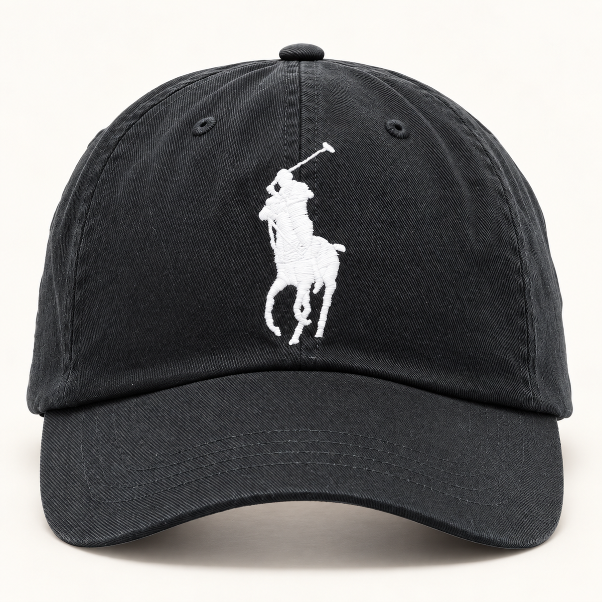 Polo Ralph Lauren Unisex Adjustable Cotton Baseball Cap with White Logo – Black