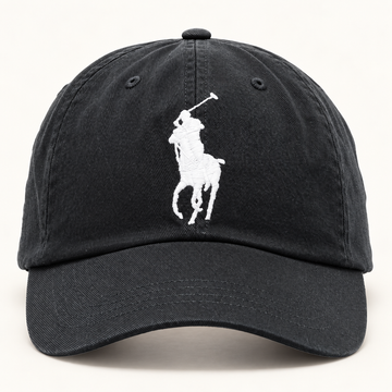 Polo Ralph Lauren Unisex Adjustable Cotton Baseball Cap with White Logo – Black