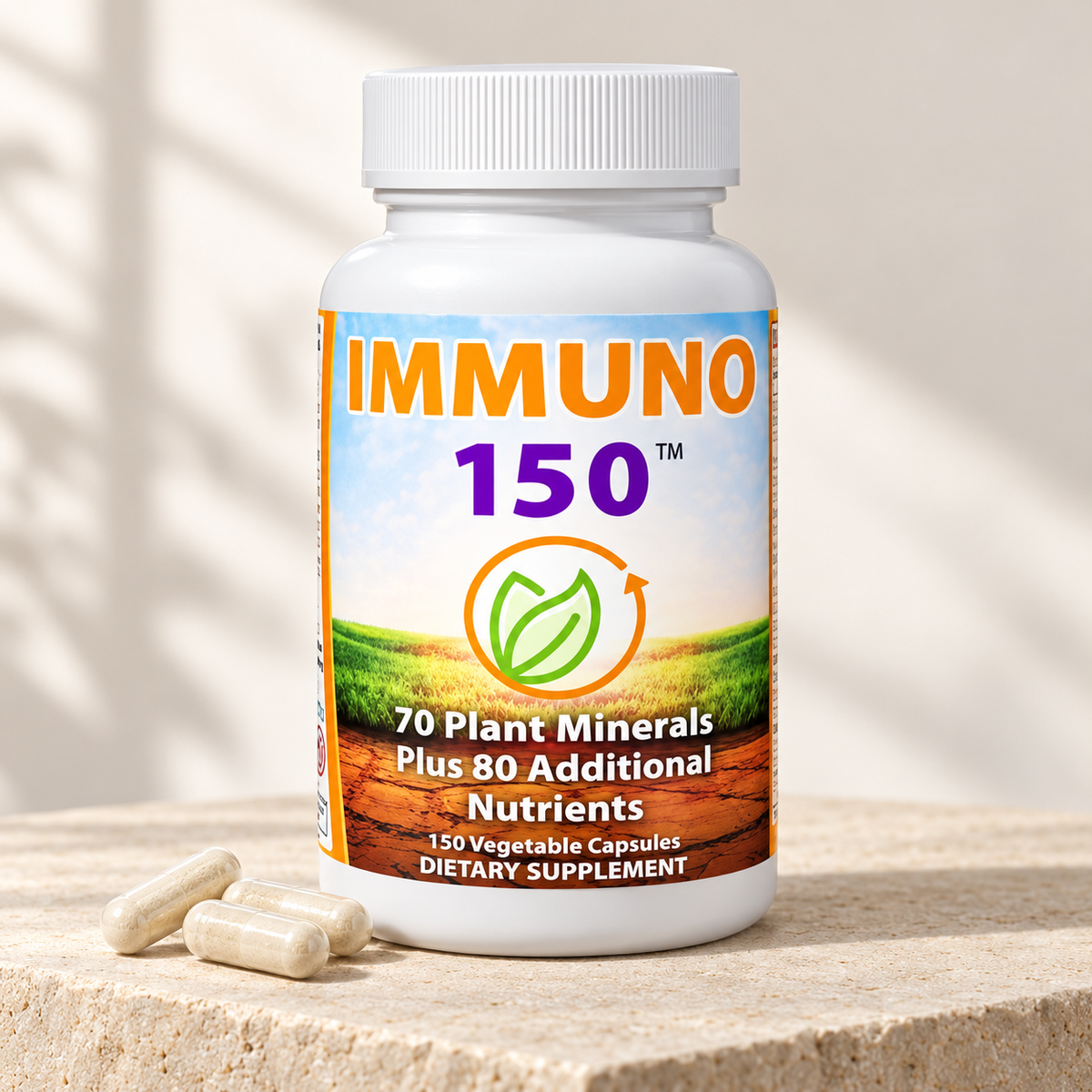 IMMUNO 150 Dietary Supplement with 70 Plant Minerals & 80 Additional Nutrients – 150 Vegetable Capsules
