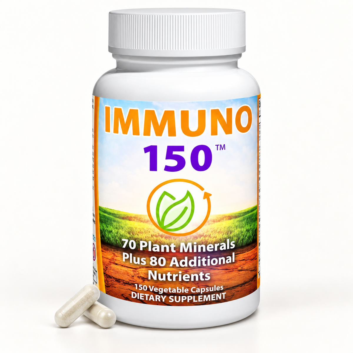 IMMUNO 150 Dietary Supplement with 70 Plant Minerals & 80 Additional Nutrients – 150 Vegetable Capsules