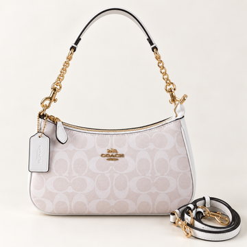 Coach Teri 2-Way Shoulder Bag in Signature Canvas & Smooth Leather – CA548