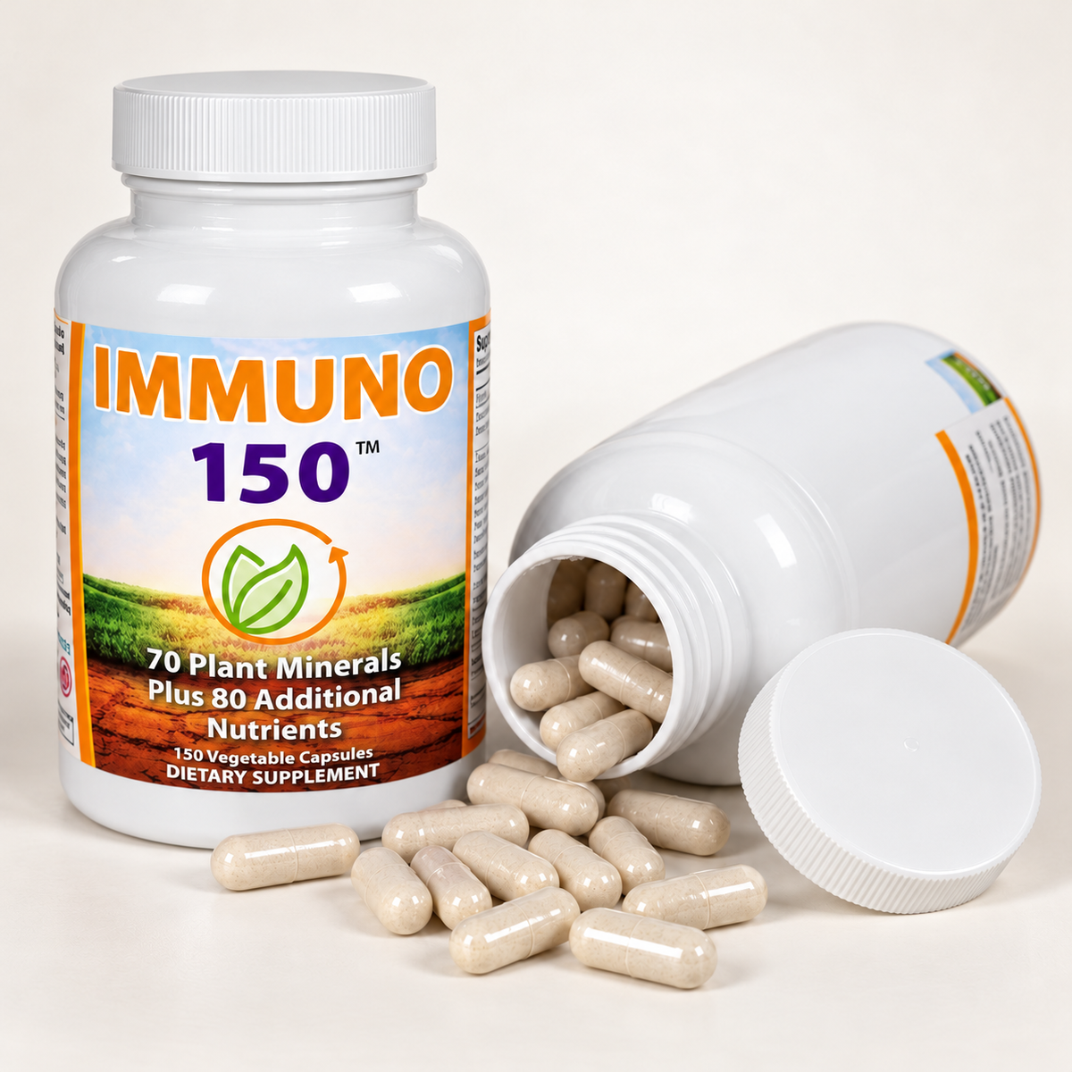 IMMUNO 150 Dietary Supplement with 70 Plant Minerals & 80 Additional Nutrients – 150 Vegetable Capsules