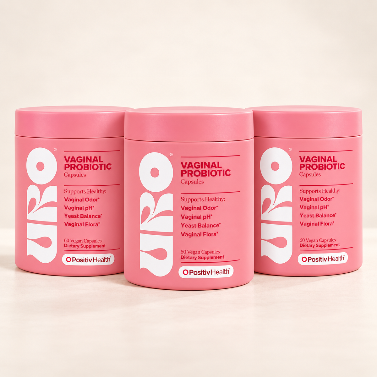 Pack of 3: URO Vaginal Probiotics for Women with 5 Billion CFU & XOS Prebiotics – Pack of 3, 3-Month Supply