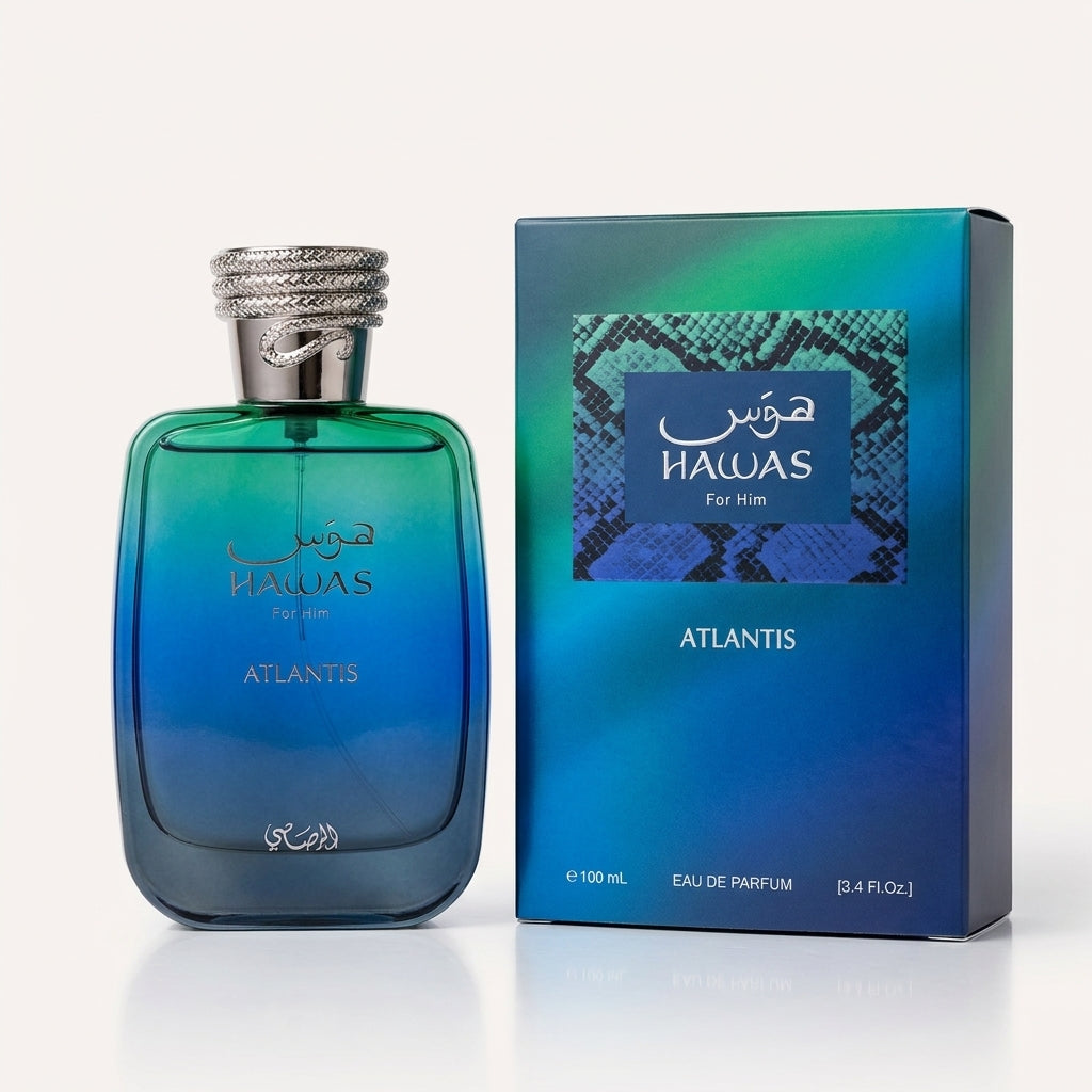 Rasasi Hawas Atlantis Eau de Parfum Spray for Men – 3.4 Ounce / 100 ml