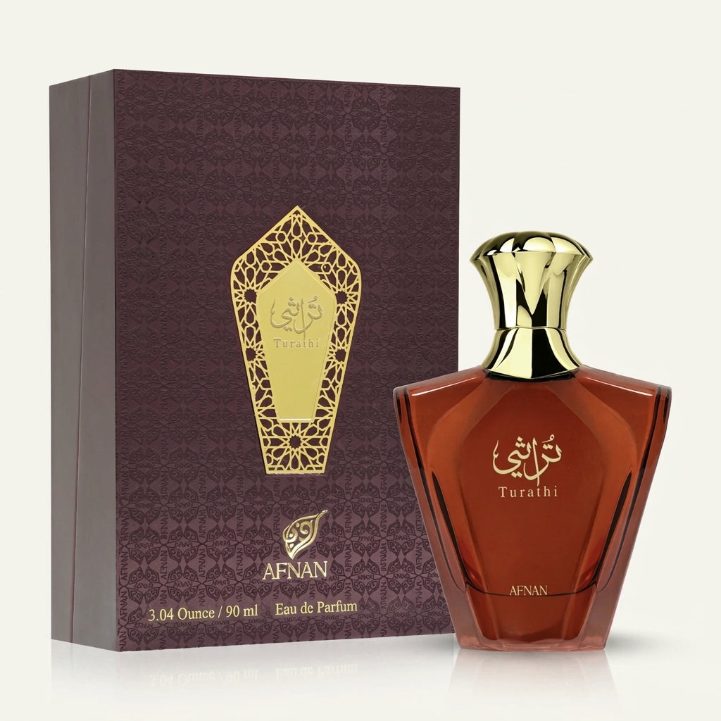 Afnan Turathi Brown Eau de Parfum Spray for Men – 3.04 Ounce / 90 ml