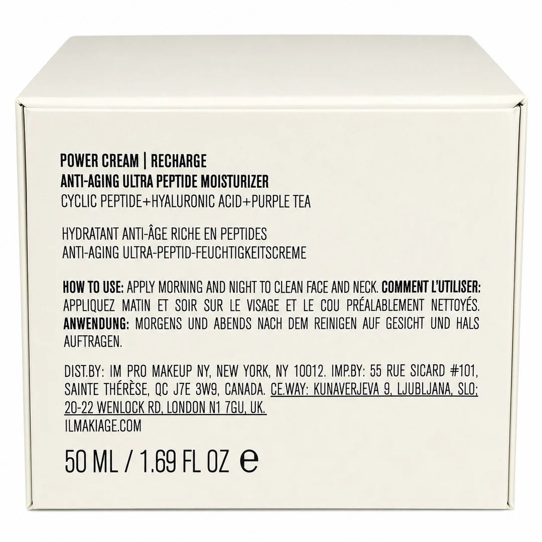 IL MAKIAGE Power Cream Recharge Anti-Aging Ultra Peptide Moisturizer 1.69 oz / 50 ml – New Sealed – 100% Authentic